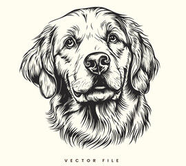 Editable Dog Face Vector Illustration