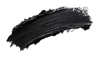 Close-up of a Smear of Black Mascara on White Background