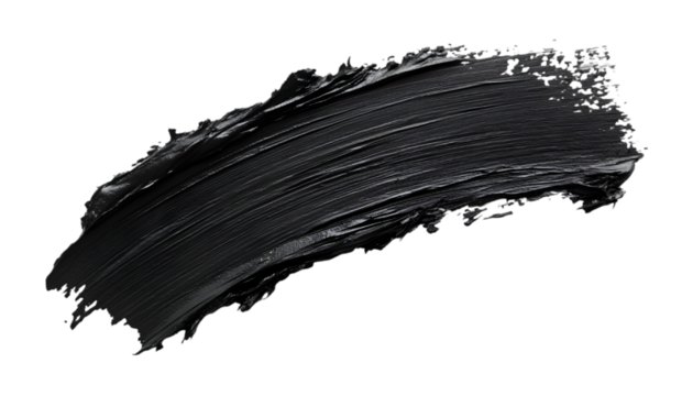 Close-up of a Smear of Black Mascara on White Background