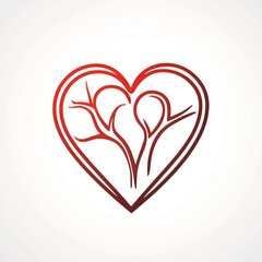 3D icon representing a heart for health and vitality, white background.