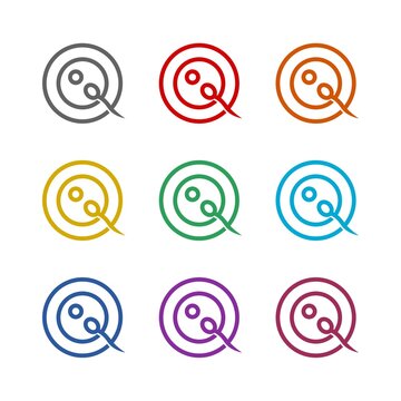 Human fertilization icon isolated on white background. Set icons colorful