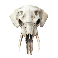 Obraz premium Preserved elephant skull with dramatic lighting on Transparent background