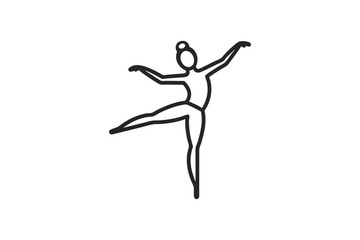 Elegant Ballet Dancer Outline Vector Design