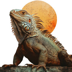 Fototapeta premium Iguana Displaying Patterns and Textures in Professional Photoshoot