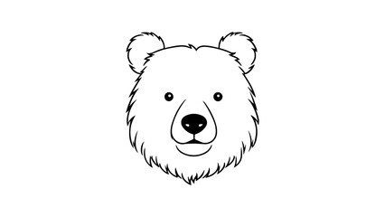 polar bear cartoon vector illustration, simple polar bear outline vector illustration