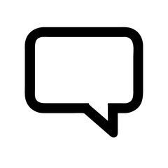 Naklejka premium Speech bubble icon in bold black design representing communication and conversation