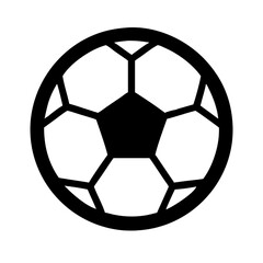 Obraz premium Soccer ball icon in classic black and white design representing sports and teamwork
