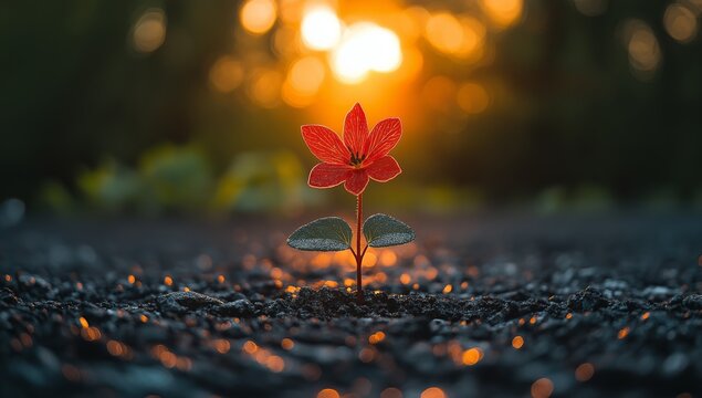 Hopeful Blossom New Life Emerging
