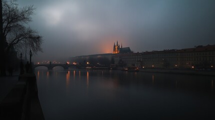 Naklejka premium Prague is the capital and largest city in the Czech Republic, the 13th largest city in the European Union and the historical capital of Bohemia. Situated on the Vltava river, Prague is home to about 1
