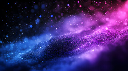 Light pink and blue nebula swirling together with ethereal effects and distant stars.