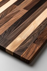 Wood table with brown and light stripes for cutting food for cooking at home