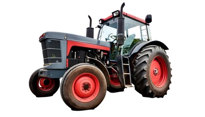 Obraz premium High-resolution Classic Farm Tractor isolated on white background for agricultural and farming design projects, ideal for creating realistic rural landscapes and farm equipment