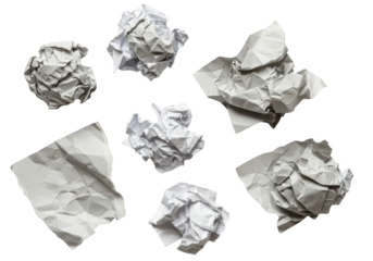 Crumpled White Paper On Black Background
