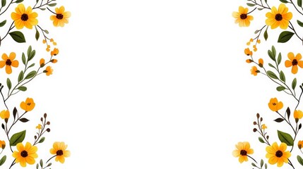 Obraz premium Intricate Watercolor Floral Masterpiece with Bright Yellow Flowers