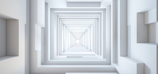 Obraz premium Minimalist abstract White background with white pattern of architectural elements