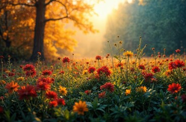 An abstraction depicting natural cycles: the changing of the seasons using color gradients and textures