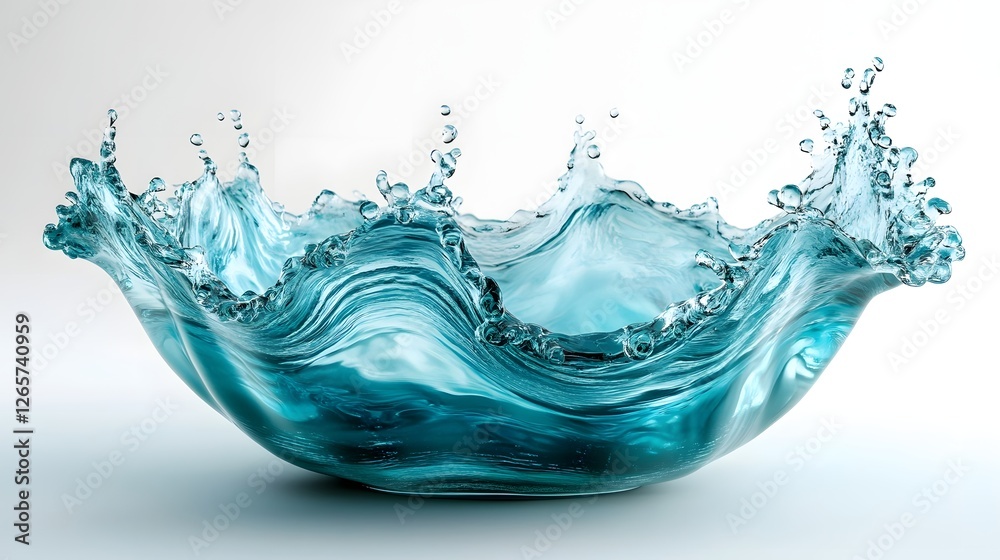 Fototapete Dramatic and dynamic water splashing flowing and swirling in a captivating abstract pattern  This image showcases the raw natural power and beauty of liquid in motion