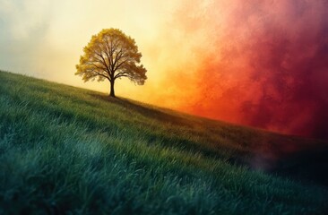 An abstraction depicting natural cycles: the changing of the seasons using color gradients and textures