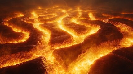 A maze of shifting sands in a glowing desert, paths illuminated by victory or failure, mysterious and challenging 