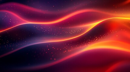 Fototapeta premium Abstract fiery waves, dark cosmic background, digital art, website design