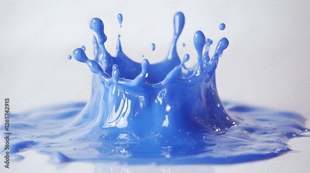 Poster dramatic splash of vibrant blue water droplets in dynamic and energetic motion creating a captivatin