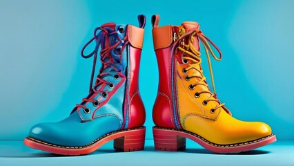 Close-Up of Two Different Colored Shoes for National Two Different Colored Shoes Day: Playful and Unique Style