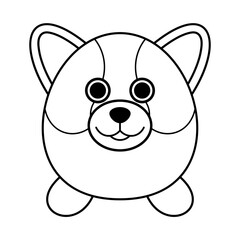 Cute Round Corgi Dog Vector Illustration. Adorable round corgi dog vector illustration featuring a cartoon-style puppy with big, expressive eyes and a cheerful smile.