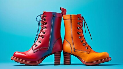 Close-Up of Two Different Colored Shoes for National Two Different Colored Shoes Day: Playful and Unique Style