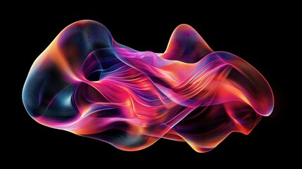 Abstract Colorful Waves Flowing Dynamically in Space