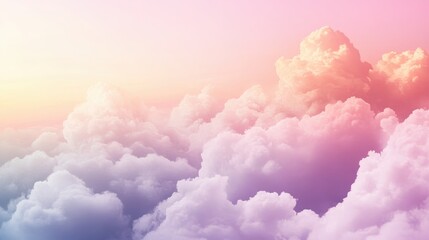 Fototapeta premium A stunning gradient of pastel clouds in soft pink and purple hues, creating a dreamy and serene atmosphere.