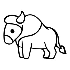bison line icon