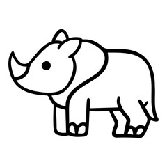 rhinoceros line icon