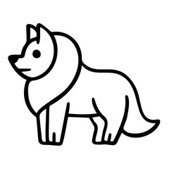 wolf line icon