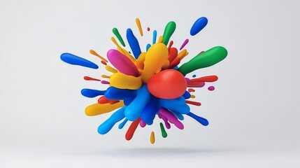 Colorful paint splashes in vibrant abstract design with dynamic motion