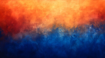 Bright orange and blue hues mixing in an energetic and fiery texture.