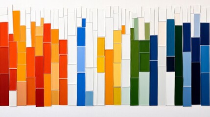 Vibrant Mosaic of Abstract Hues in an Artistic Color Symphony