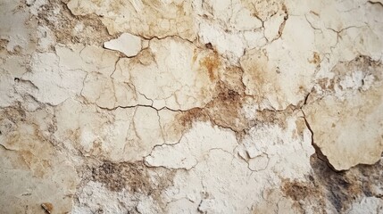 A close-up of weathered wall texture featuring cracks and faded colors, showcasing the passage of time and natural aging.
