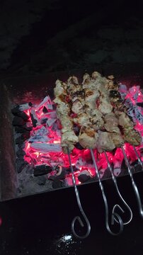 relaxing in the forest with barbecue