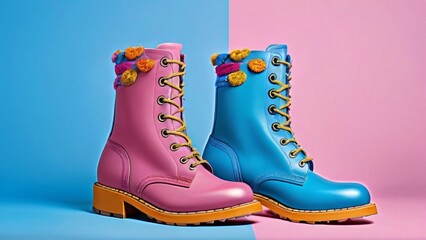 Close-Up of Two Different Colored Shoes for National Two Different Colored Shoes Day: Playful and Unique Style