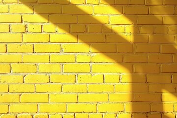 Bright yellow brick walls with sunlight and shadows