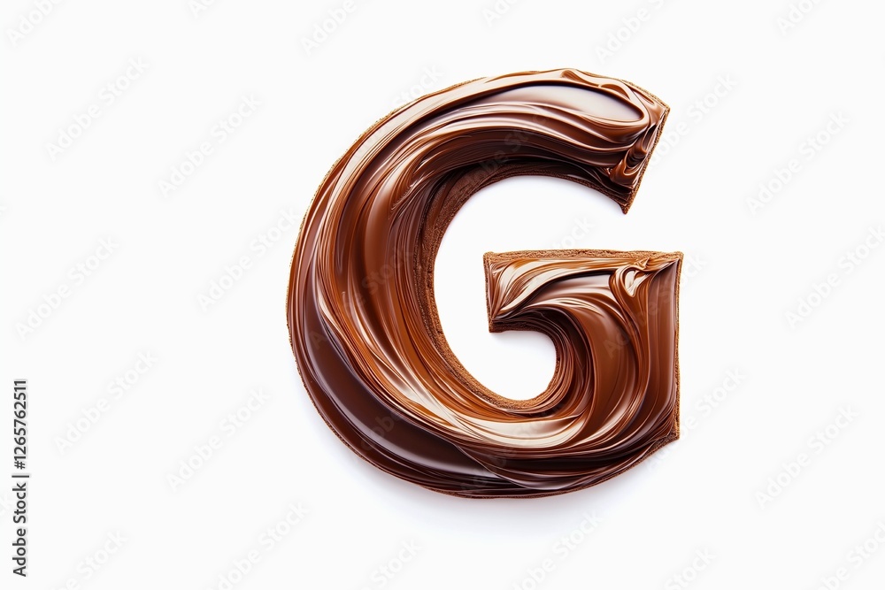 Fototapete letter g designed with flowing cocoa texture isolated on white background