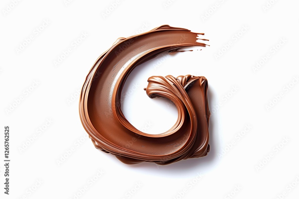 Fototapete letter g designed with flowing cocoa texture isolated on white background
