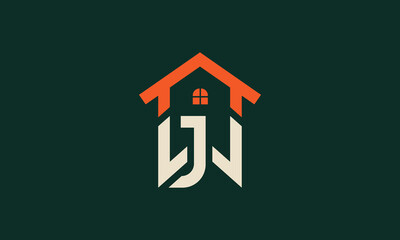 Fototapeta premium jw or wj house monogram logo design