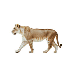 Obraz premium Elegant lioness walking gracefully in studio background shot