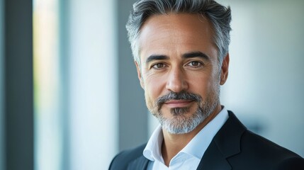 Confident business professional in formal attire, embodying leadership and professionalism.