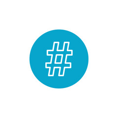 hashtag icon Simple thin line stroke vector