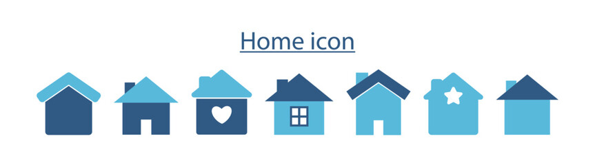 House symbol. House set icon. Simple house or home icon set. Flat real estate sign. 