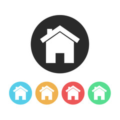 Flat home icon. Home sign icon. Housing symbol vector illustration. Vector Illustration