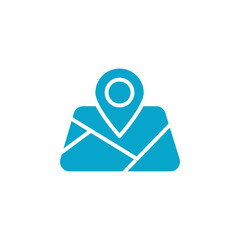 map icon Simple thin line stroke vector