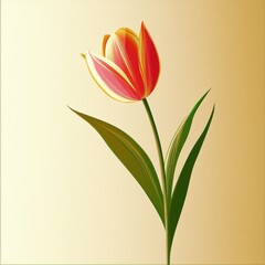 Beautiful tulip flower in Spring.